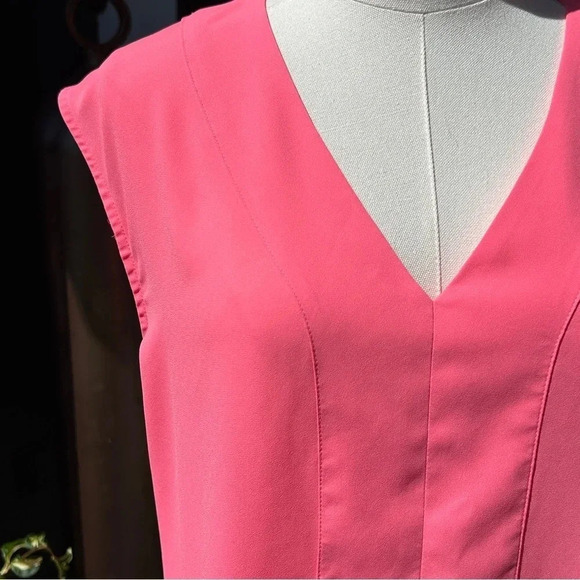 J Crew Sleeveless Sheer V-Neck Tank Top Coral - Picture 6 of 8